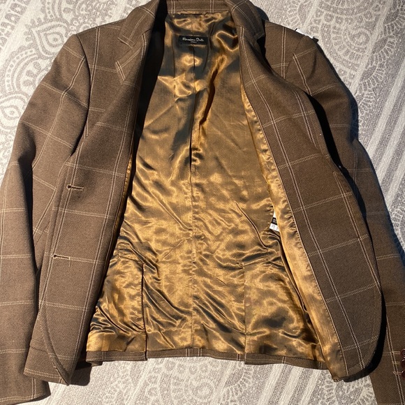 Massimo Dutti Wool Brown Plaid Blazer - Picture 7 of 16